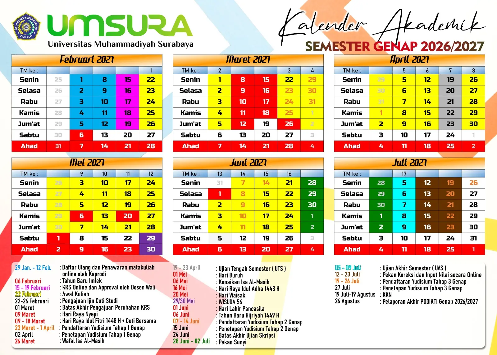 Foto Kalender Akademik Genap 2026/2027